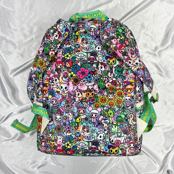 Tokidoki Flower Power Backpack Glitter Full Size Super Bloom Hippie Bag 2020 - Picture 2 of 12